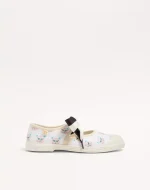 Valentino Bay By Bay Ballerina Fabric Sneaker With Le Chat De La Maison Print